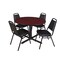 Cain Cain Round Table & Chair Set, Wood, Metal, Vinyl Top, Mahogany TB48RNDMH29BK - alternate 1